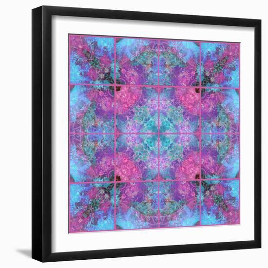 Pink Blueberry Cross Mandala Tiles-Alaya Gadeh-Framed Photographic Print