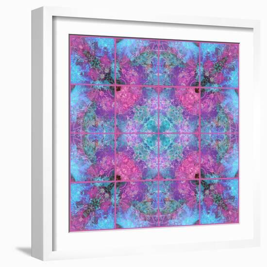 Pink Blueberry Cross Mandala Tiles-Alaya Gadeh-Framed Photographic Print