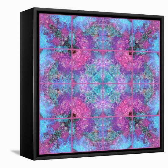 Pink Blueberry Cross Mandala Tiles-Alaya Gadeh-Framed Premier Image Canvas