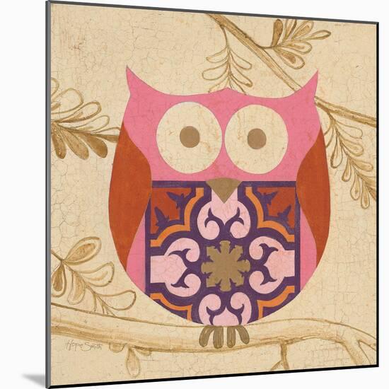 Pink Boho Owl-Hope Smith-Mounted Art Print