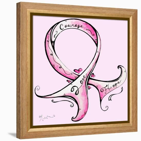 Pink Breast Cancer Ribbon-Megan Aroon Duncanson-Framed Stretched Canvas