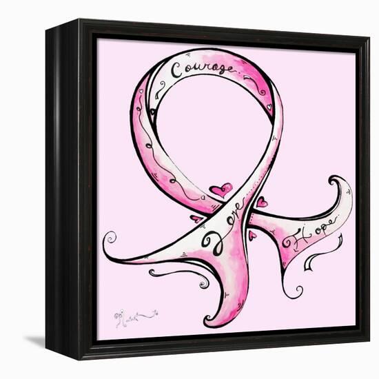 Pink Breast Cancer Ribbon-Megan Aroon Duncanson-Framed Stretched Canvas