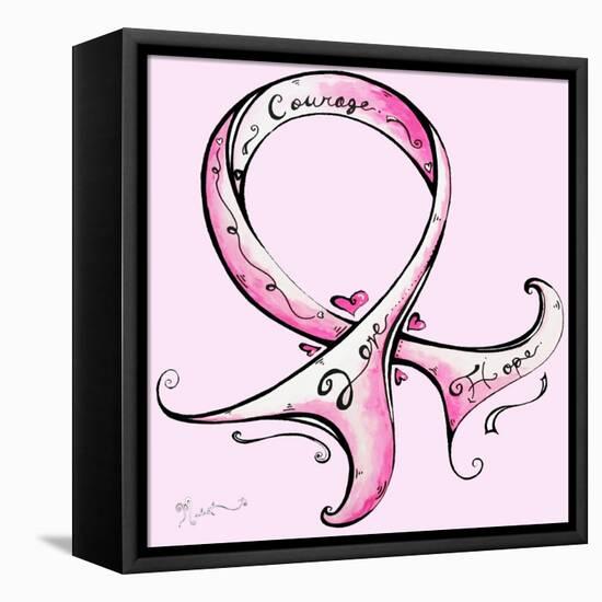 Pink Breast Cancer Ribbon-Megan Aroon Duncanson-Framed Stretched Canvas