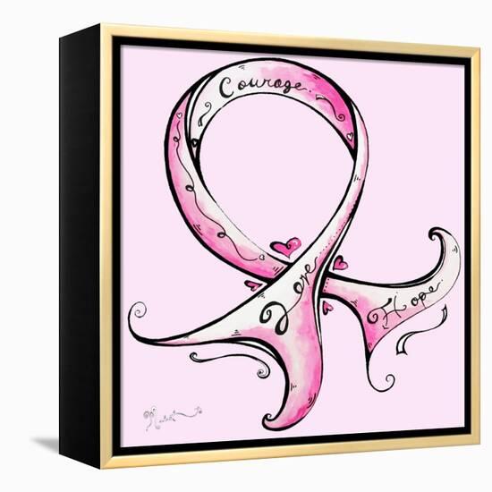 Pink Breast Cancer Ribbon-Megan Aroon Duncanson-Framed Stretched Canvas