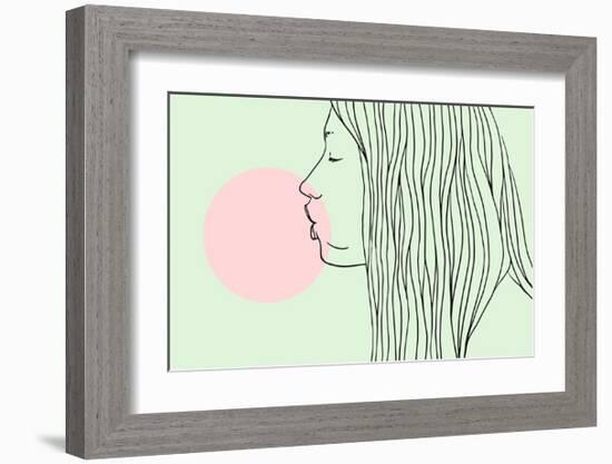 Pink Bubble Gum-Robert Farkas-Framed Art Print