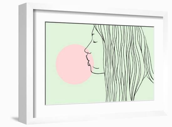 Pink Bubble Gum-Robert Farkas-Framed Art Print