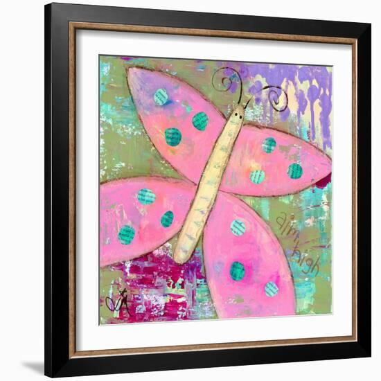 Pink Butterfly-Jennifer McCully-Framed Giclee Print