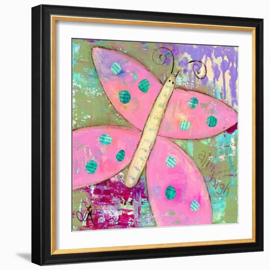 Pink Butterfly-Jennifer McCully-Framed Giclee Print