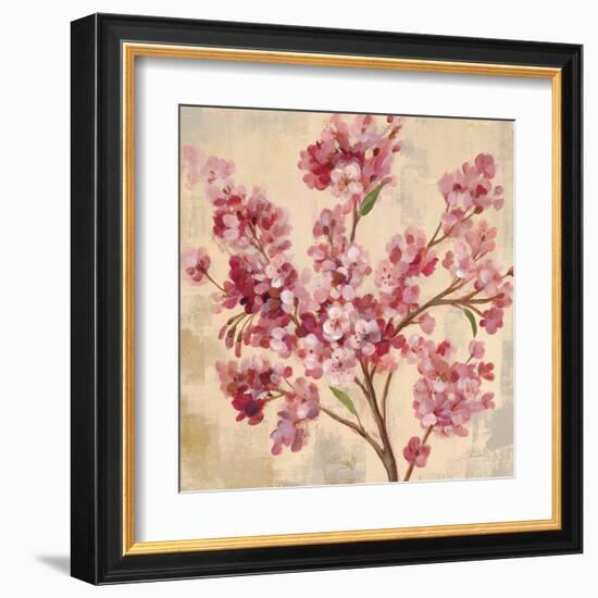 Pink Cherry Branch I-null-Framed Art Print