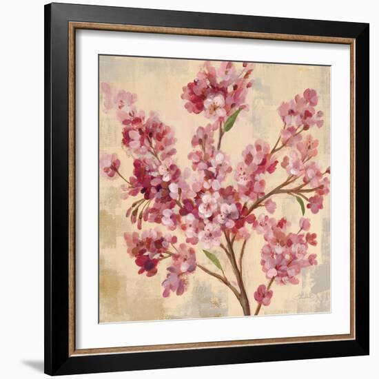 Pink Cherry Branch I-null-Framed Art Print
