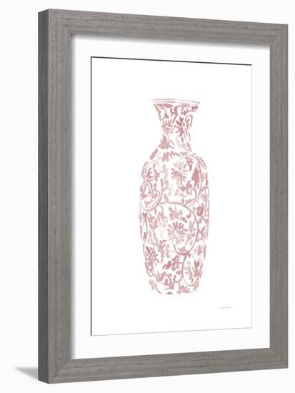 Pink Chinoiserie Vase II-Mercedes Lopez Charro-Framed Art Print