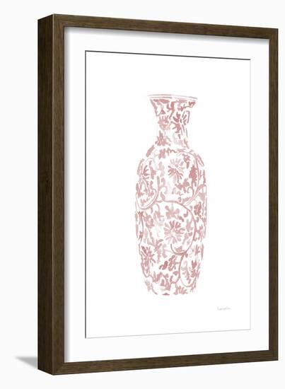 Pink Chinoiserie Vase II-Mercedes Lopez Charro-Framed Art Print