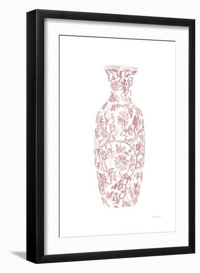 Pink Chinoiserie Vase II-Mercedes Lopez Charro-Framed Art Print