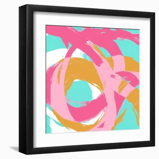 Pink Circular Strokes I-Megan Morris-Framed Art Print