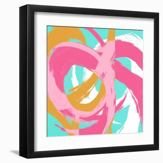 Pink Circular Strokes II-Megan Morris-Framed Art Print