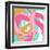 Pink Circular Strokes II-Megan Morris-Framed Art Print