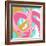 Pink Circular Strokes II-Megan Morris-Framed Art Print