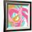 Pink Circular Strokes II-Megan Morris-Framed Art Print