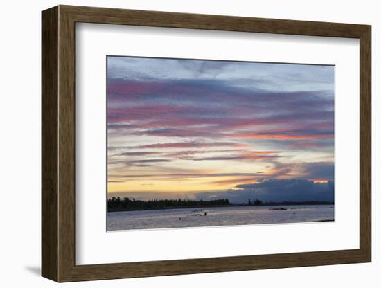 Pink clouds over the Wairau River estuary at dusk, Wairau Bar, near Blenheim, Marlborough, South Is-Ruth Tomlinson-Framed Photographic Print