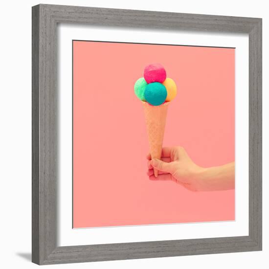 Pink Colors of Summer - Ice Cream-Evgeniya Porechenskaya-Framed Photographic Print