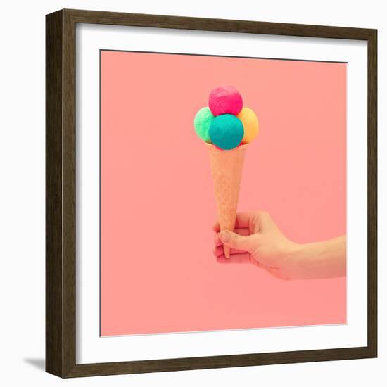 Pink Colors of Summer - Ice Cream-Evgeniya Porechenskaya-Framed Photographic Print
