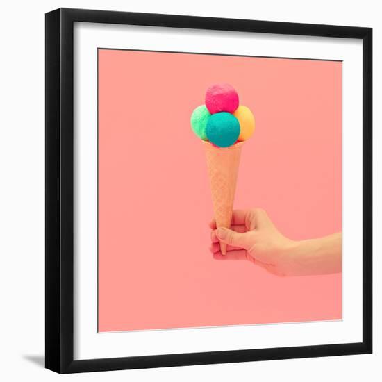 Pink Colors of Summer - Ice Cream-Evgeniya Porechenskaya-Framed Photographic Print