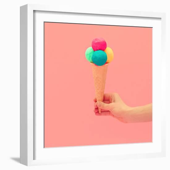 Pink Colors of Summer - Ice Cream-Evgeniya Porechenskaya-Framed Photographic Print
