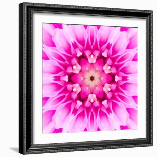 Pink Concentric Flower Center: Mandala Kaleidoscopic-tr3gi-Framed Art Print