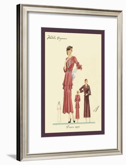 Pink Daytime Dress and Overcoat-null-Framed Art Print