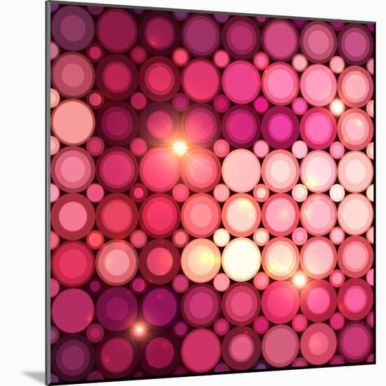 Pink Disco Circles Abstract Background-art_of_sun-Mounted Art Print