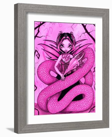 Pink Dragon Fairy-Jasmine Becket-Griffith-Framed Art Print