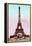 Pink Eiffel Tower, French Vintage Postcard Collage-Piddix-Framed Stretched Canvas