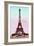 Pink Eiffel Tower, French Vintage Postcard Collage-Piddix-Framed Art Print