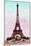 Pink Eiffel Tower, French Vintage Postcard Collage-Piddix-Mounted Art Print