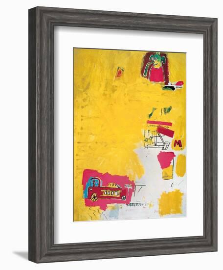 Pink Elephant with Fire Engine, 1984-Jean-Michel Basquiat-Framed Giclee Print