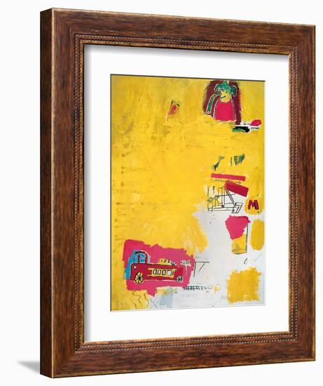 Pink Elephant with Fire Engine, 1984-Jean-Michel Basquiat-Framed Giclee Print