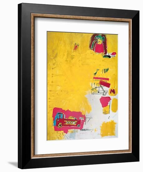 Pink Elephant with Fire Engine, 1984-Jean-Michel Basquiat-Framed Giclee Print