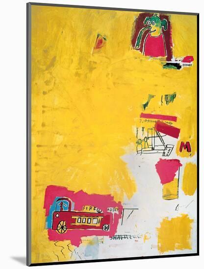 Pink Elephant with Fire Engine, 1984-Jean-Michel Basquiat-Mounted Giclee Print