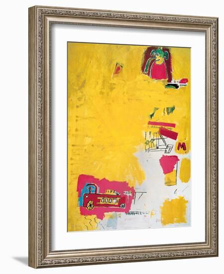 Pink Elephant with Fire Engine, 1984-Jean-Michel Basquiat-Framed Giclee Print