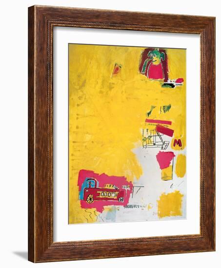 Pink Elephant with Fire Engine, 1984-Jean-Michel Basquiat-Framed Giclee Print