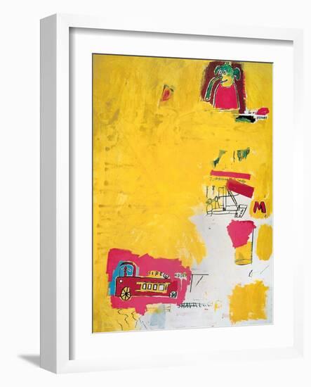 Pink Elephant with Fire Engine, 1984-Jean-Michel Basquiat-Framed Giclee Print