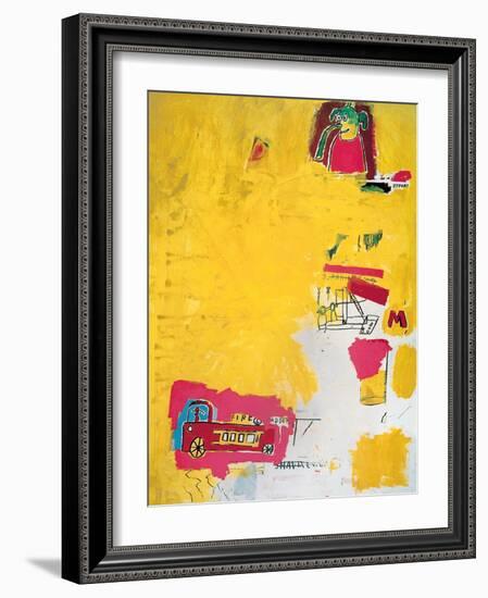 Pink Elephant with Fire Engine, 1984-Jean-Michel Basquiat-Framed Giclee Print