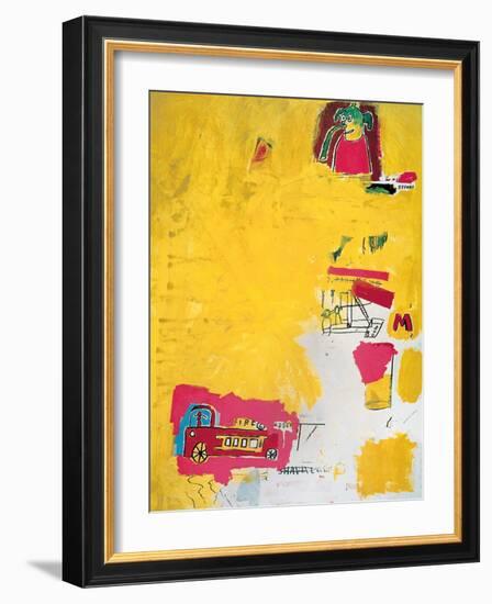 Pink Elephant with Fire Engine, 1984-Jean-Michel Basquiat-Framed Giclee Print