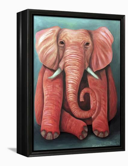 Pink Elephant-Leah Saulnier-Framed Premier Image Canvas