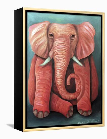 Pink Elephant-Leah Saulnier-Framed Premier Image Canvas