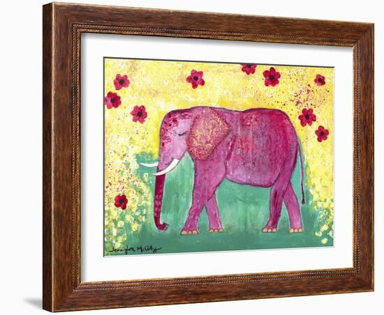 Pink Elephant-Jennifer McCully-Framed Giclee Print