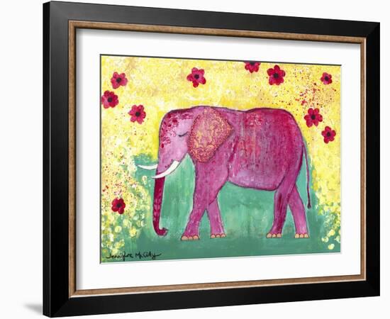 Pink Elephant-Jennifer McCully-Framed Giclee Print