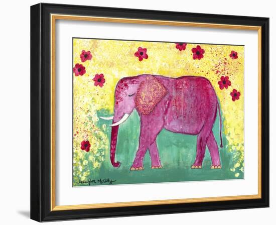 Pink Elephant-Jennifer McCully-Framed Giclee Print