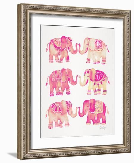 Pink Elephants-Cat Coquillette-Framed Art Print