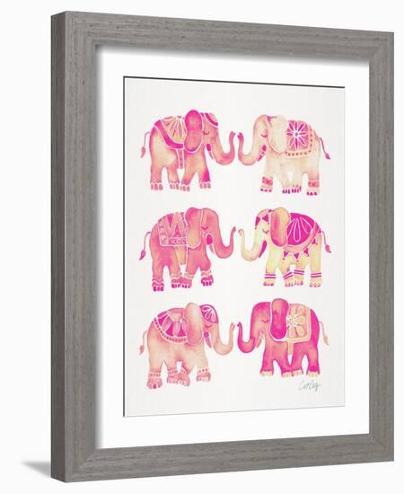 Pink Elephants-Cat Coquillette-Framed Art Print